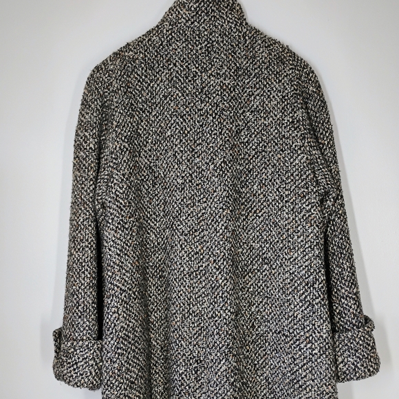 Vintage Bert Newman Tweed Coat Womens 6 Black Tan Dark Academia Preppy Classic - Picture 6 of 16